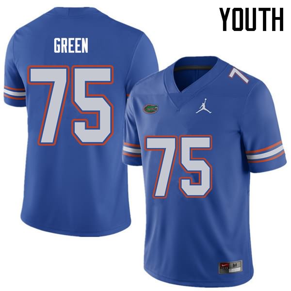 Youth NCAA Florida Gators Chaz Green #75 Stitched Authentic Jordan Brand Royal College Football Jersey TRU7065ND